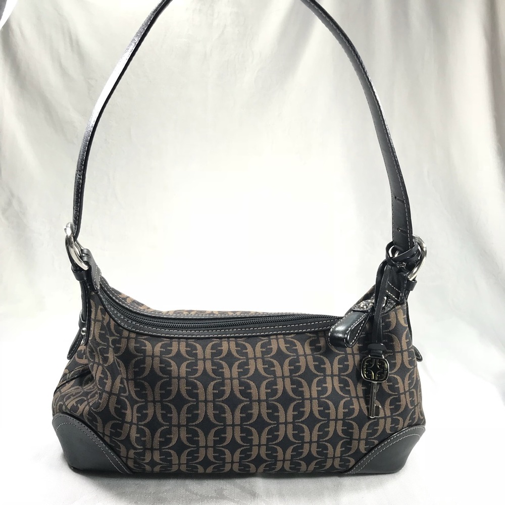 Fossil purse brown fabric and leather